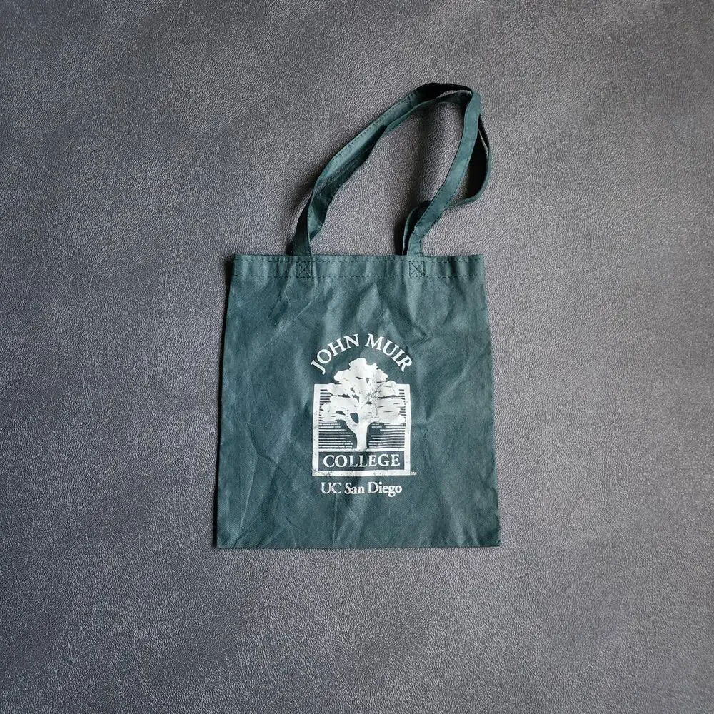 Vintage John Muir College UC San Diego Green Canvas Tote Bag